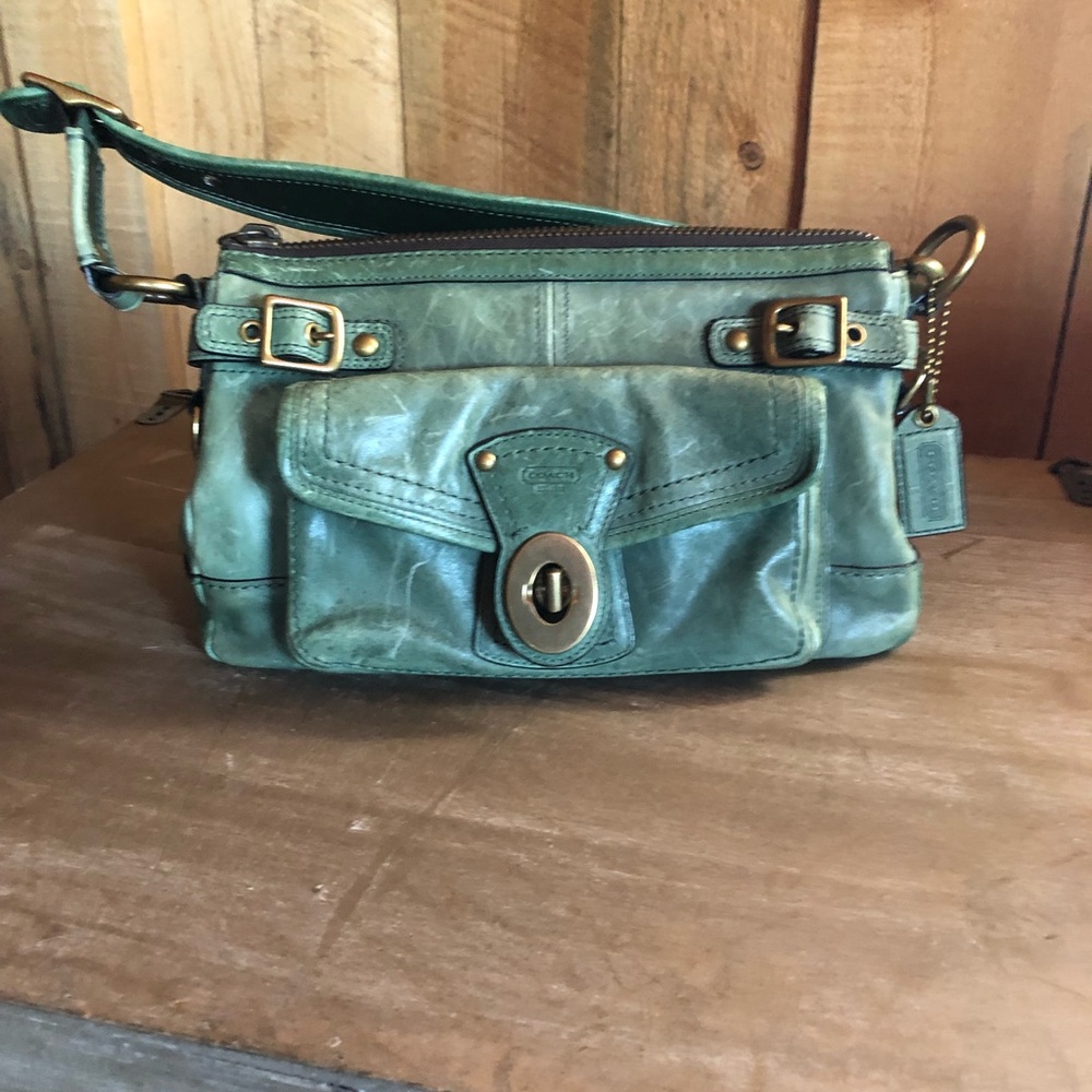 Vintage Coach Satchel Green